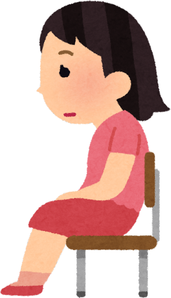 Illustration of Girl Sitting with Poor Posture